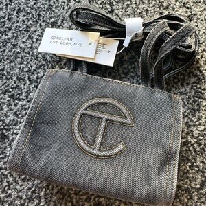 TELFAR BLACK DENIM SHOPPER Bag tote crossbody ( Sold Out) BNWT
